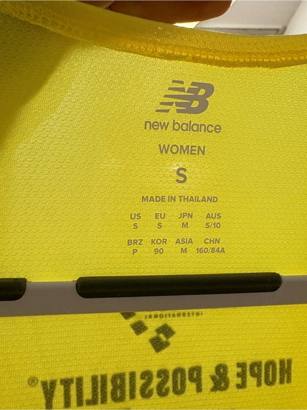 New Balance WSmall Achille's Yellow HOPE Race Event Tank Top - Picture 3 of 3